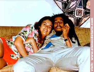  Miss World 1976 (JAMAICA) Cindy Breakspeare with her famous husband Bob Marley.   