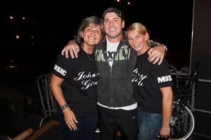 Johnny - Zoetermeer - with Ingrid and me with specially designed T-shirts
