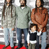 Steve Marley, Damian Marley and Julian Marley arrive at The MOJO Honours List Awards at The Brewery on June 18, 2007 in London, England.